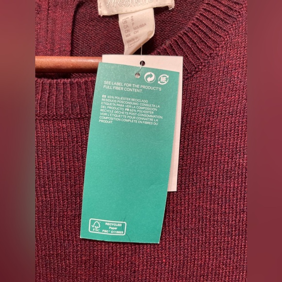 Burgundy Womens Sweater With Zipper By H&M Size L - Picture 3 of 6